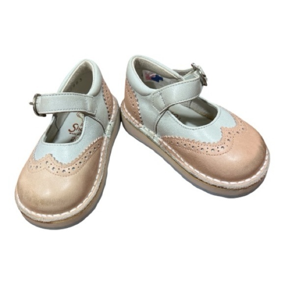 petit shoes Other - Petit Shoes Sz 4.5 Saddle Oxford w/Strap Made in Spain Leather Pink & Blue